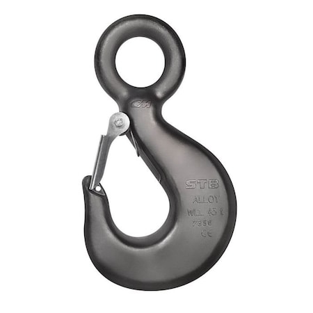 High Capacity Rigging Hook With Latch, 34 Ton Load, Eye Attachment